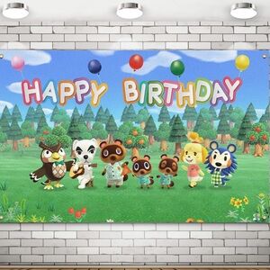 Animal Crossing Happy Birthday Backdrop